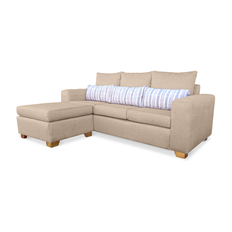 Sofa Texas con doble almohadon 3 cuerpos con alargue