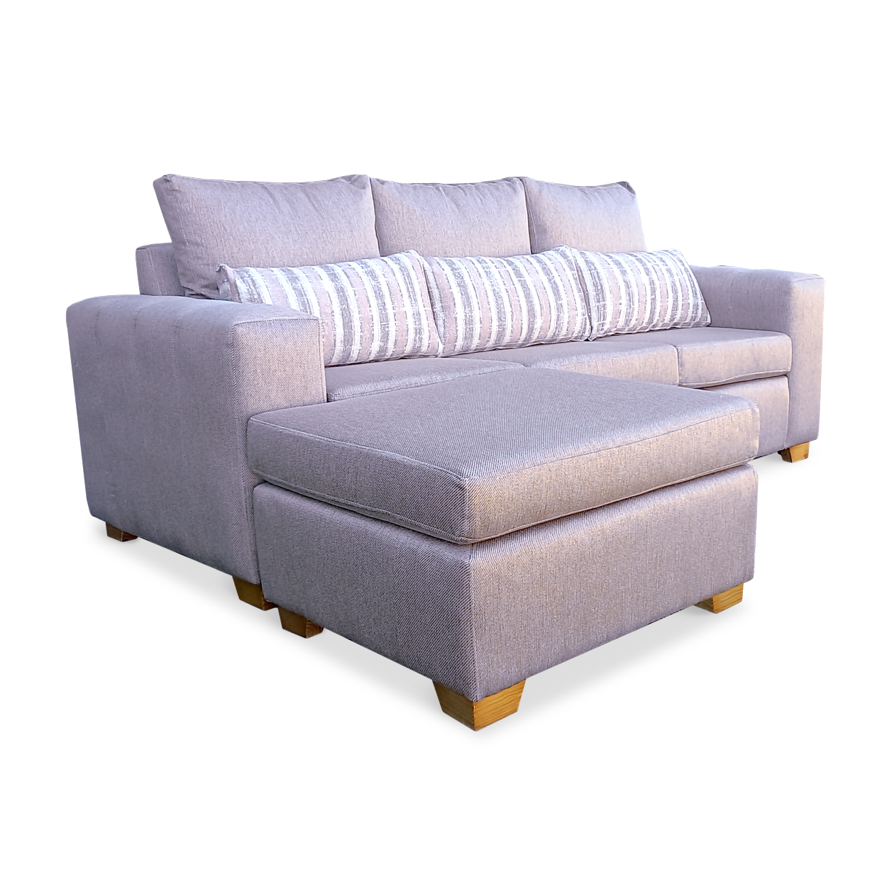 Sofa Texas con doble almohadon 3 cuerpos con alargue