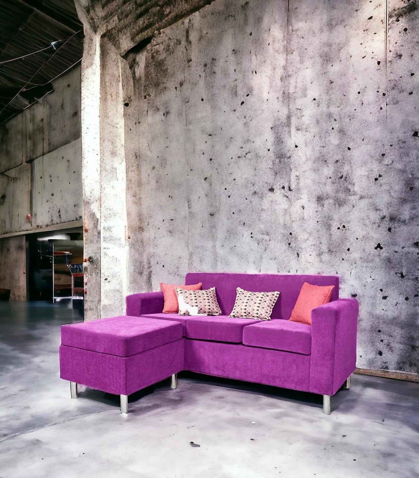 Sofa Living Factory 3 cuerpos con alargue