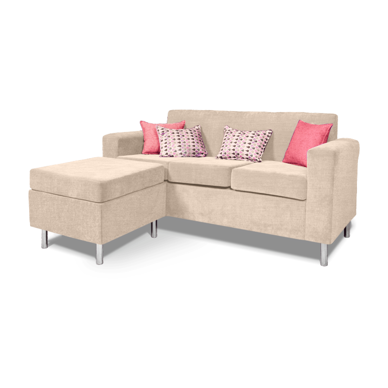 Sofa Living Factory 3 cuerpos con alargue