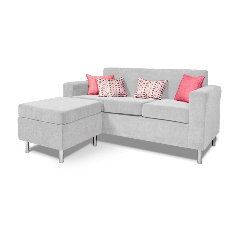 Sofa Living Factory 3 cuerpos con alargue