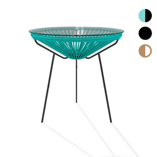 Mesa Acapulco – PVC Aqua – negro – marrón